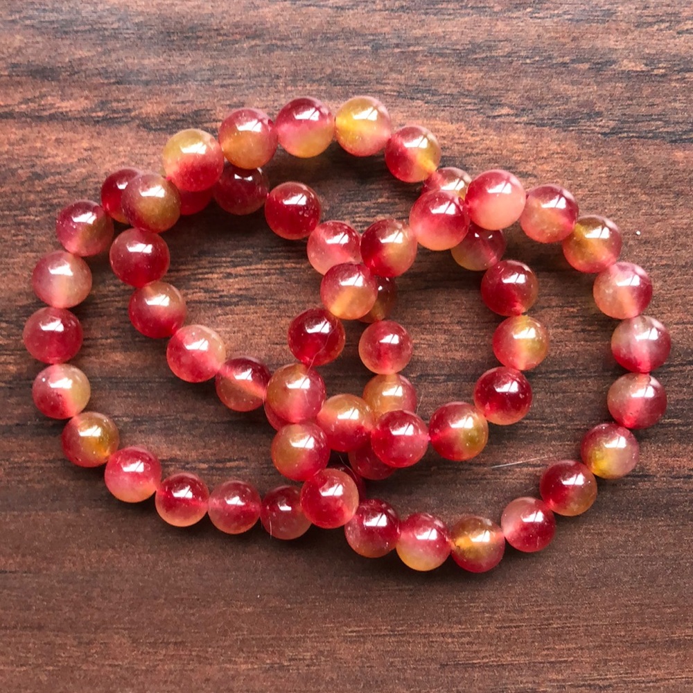 NWOT WATERMELON JADE BRACELET SET